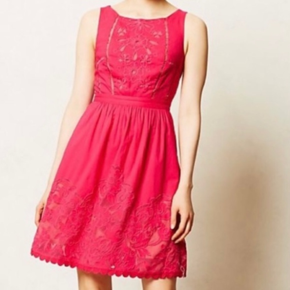 Anthropologie Lace Cut Out Dress